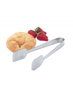 Vollrath 47107 9 1/4" Mirror-Finish Stainless Steel Tender-Touch Pastry Tongs With Ribbed Gripping Surface - 12ea/Case