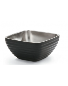 Vollrath 4763260 1 4/5 qt Square Insulated Bowl - Stainless, Black - 12ea/Case