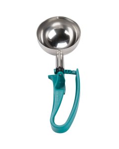 Vollrath 47389 Jacob's Pride Standard Length Disher with Teal Squeeze Handle 6 oz. - Size 5 - 12/Case