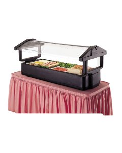 Cambro 4FBRTT110 Black Tabletop Double-Sided Self-Serve Salad/Buffet Food Bar with Sneeze Guard 51" - (3) Full Size Pan/Capacity