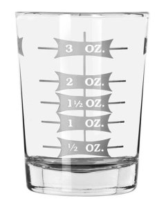 Libbey 5134/1124N Restaurant Basics Stackable Measuring / Mixing Glass with Capacity Markings on Both Sides 4 oz. - Clear - 12/Case