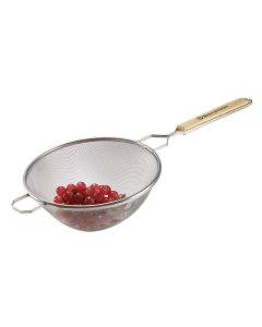 Browne 574118 Tin Medium Single Mesh Strainer with 8" dia. Bowl and 6-1/2" Wood Handle