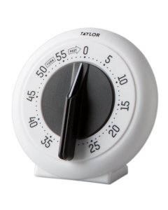 Taylor 5831N White 60 Minute Large Number Mechanical Timer with Long Ring - 6/Case