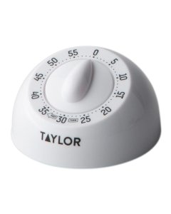 Taylor 5832 White 60 Minute Mechanical Timer with Long Ring - 6/Case