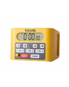 Taylor 5839N 4 Event Digital Timer - 4 1/2" x 6 1/4", Yellow - 2ea/Case