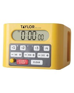 Taylor 5839N Yellow 10 Hour 4 Event Loud Digital Timer - 2/Case