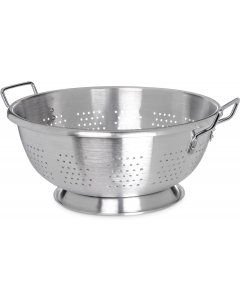 Carlisle 60280 Signature Select Dura-Ware Standard-Weight Aluminum Colander with Loop Handles and Footed Base 16 qt.