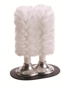 Browne 616112 Double-Head White Nylon Glass Brush with Suction Base 8-1/2"