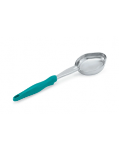 Vollrath 6412655 6 oz Oval Solid Spoodle - Teal Nylon Handle, Heavy-Duty, Stainless Steel - 12ea/Case