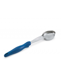 Vollrath 6422230 2 oz Oval Perforated Spoodle - Blue Nylon Handle, Heavy-Duty, Stainless Steel - 12ea/Case
