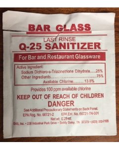 Jayhawk 6796 Q-25 Last Rinse Bar Glass Sanitizer - (100) 1/4 oz. Packets/Case