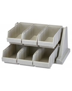 Cambro 6RS6480 Versa Condiment Organizer Rack with 6 Bins - Speckled Gray