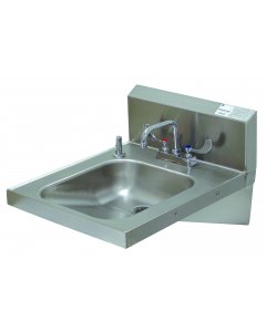 Advance Tabco 7-PS-25 Stainless Steel ADA Compliant Hand Sink with Deck Mounted Gooseneck Faucet & Soap Dispenser 20" x 24" x 13"H