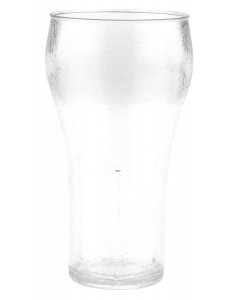 GET 7716-1-CL SAN Plastic Stackable Pebbled Textured Bell Soda Tumbler 16 oz. - Clear - 72/Case