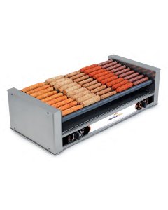 Nemco 8045SXW-SLT Roll-A-Grill Slant-Top Hot Dog Roller Grill with GripsIt Non-Stick Coating - Holds 45 Dogs - 120v