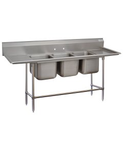 Advance Tabco 94-23-60-18RL Regaline Stainless Steel 3-Compartment Sink 103" with 20"F/B x 20"W  x 14" Deep Bowls - Left/Right Drainboards