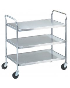 Vollrath 97105 400 lb. 3 Shelf Utility Cart / Bus Cart 36-1/2"H - Chrome Plated