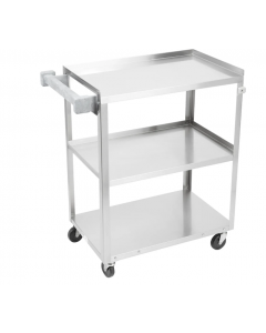 Vollrath 97120 3 Level Stainless Utility Cart w/ 300 lb Capacity, Raised Ledges