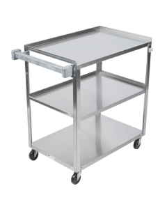 Vollrath 97126 3 Level Stainless Utility Cart w/ 400 lb Capacity, Raised Ledges