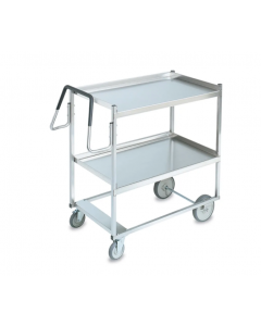Vollrath 97202 2 Level Stainless Utility Cart w/ 900 lb Capacity, Raised Ledges