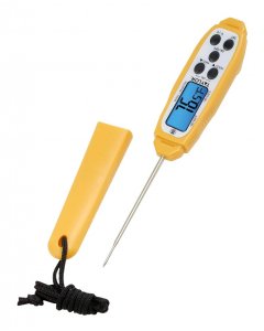 Taylor Precision 9848EFDA Pen Style Waterproof Digital Probe Pocket Thermometer with LCD Display - Yellow - (-40 to 450 Deg. F)