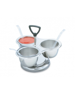 Vollrath 99637 3 Way Revolving Server with Rack - (3)10 oz Stainless Bowls, Stainless