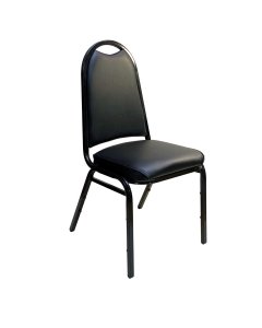 AAA Furniture Wholesale ABC-22 Black Stacking Side Chair with Metal Frame & Vinyl Seat 16"L X 15-1/2"W X 34-3/4"