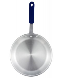 Winco AFP-12A-H Gladiator Aluminum Fry Pan with Blue Silicon Riveted Handle 12"
