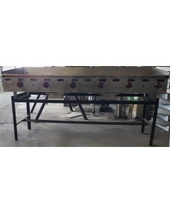Used Restaurant Equipment - Wolf AGM72-101 Countertop Heavy Duty Natural Gas Griddle with 6 Manual Controls 72" - 162,000 BTU