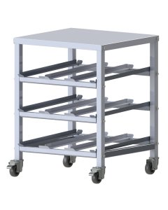 Winco ALCR-3M FIFO Aluminum Under-Counter Mobile Can Rack 33-1/2"H - (36) #10 or (45) #5 Can/Capacity