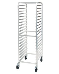 Winco ALRK-20BK Aluminum Mobile Full-Height End Loading Sheet Pan Rack 70"H - (20) Full-Size Pan/Capacity - Unassembled