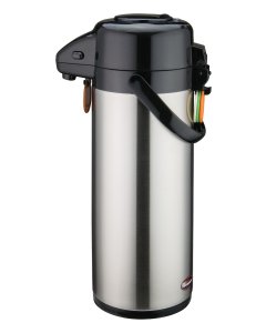 Winco APSP-930 Stainless Steel Lined Airpot with Push Button 3-Liter