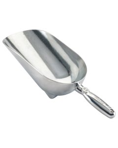 Winco AS-38 Aluminum Scoop with Stabilizing Feet 38 oz. - 48/Case