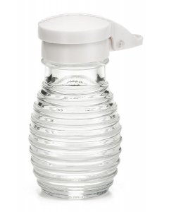 TableCraft BH2MPW Beehive Collection Glass Salt & Pepper Shaker with White Moisture Proof Plastic Flip Top 2oz. - Clear
