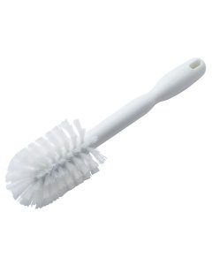 Winco BRB-12 Bottle Cleaning Brush with Soft Polyester Bristles and Plastic Handle 12"L x 2-3/4" dia. - White