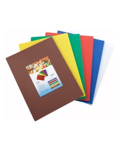 Winco CBST-1520 6-Piece Polyethylene HACCP Color-Coded Cutting Board Set 15" x 20" x 1/2" - Asstd Colors