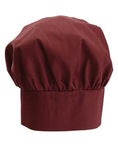 Winco CH-13BG Signature Chef Poly/Cotton Adjustable Chef Hat with Velcro Closure 13"H - Burgundy