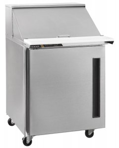 Traulsen Centerline CLPT-2708-SD-L 1-Section Left Hinged 1 Solid Door Compact Refrigerated Sandwich/Salad Prep Table with Roll-Top Lid 27" - Holds 8 (1/6) 4" deep pans (included) - 115v