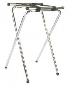 Crestware CTS Tubular Folding Tray Stand with Nylon Straps 32"H - Chrome