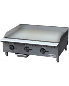 Culitek CULCTG36TNG SS-Series Countertop Natural Gas Griddle w/ 3 Burners and Thermostatic Controls 36" - 90,000 BTU