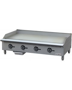 Culitek CULCTG48TNG SS-Series Countertop Natural Gas Griddle w/ 4 Burners and Thermostatic Controls 48" - 120,000 BTU