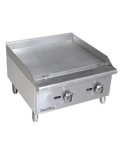 Culitek CULECTG24NG SS-Series Countertop Natural Gas Griddle with 2 Burners and Manual Controls 24" - 60,000 BTU