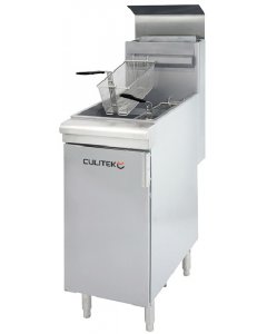Culitek CULGF90LP SS-Series One Bank Propane Gas Floor Fryer 15-1/2" - Holds 35 to 40 lb. - 90,000 BTU