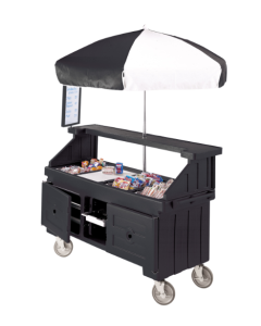 Cambro CVC724-110 Food Cart w/ Cover & Cutting Board, 74 1/4"L x 31 3/4"W x 94"H, Black
