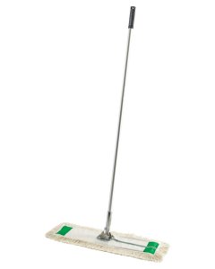 Winco DM-24 Dust Mop with 24" x 5" Cotton Head and 60" Aluminum Handle - 6/Case