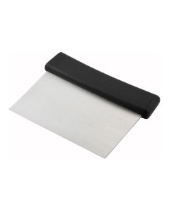 Winco DSC-2 Stainless Steel Dough Scraper with Black Plastic Handle 6" x 3" - 72/Case