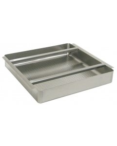 Advance Tabco DTA-100-EC-X Special Value Perforated Pre-Rinse Sink Basket with Welded Slide Bar 19-1/2"W x 19-1/2"D x 4" deep - For Fabricated Sink Bowls