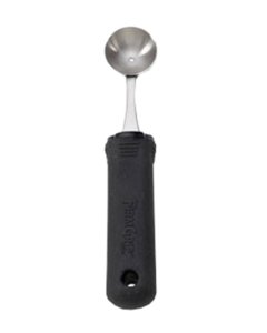 TableCraft E5605 FirmGrip Stainless Steel Melon Baller with Black Ergonomic Soft Grip Handle 1-1/8" x 1" x 6-1/2" - 12/Case
