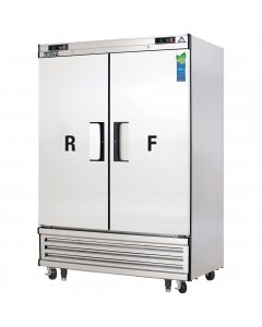 Everest Refrigeration EBRF2 2-Section 2 Solid Door Reach-In Dual Temp Refrigerator/Freezer Combo 55" - 115V