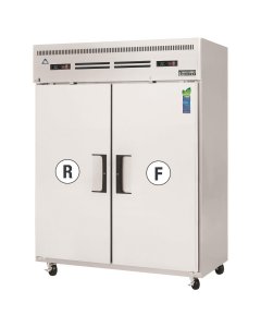 Everest Refrigeration ESWRF2 2-Section 2 Solid Wide Door Reach-In Dual Temp Refrigerator/Freezer Combo 59" -115V